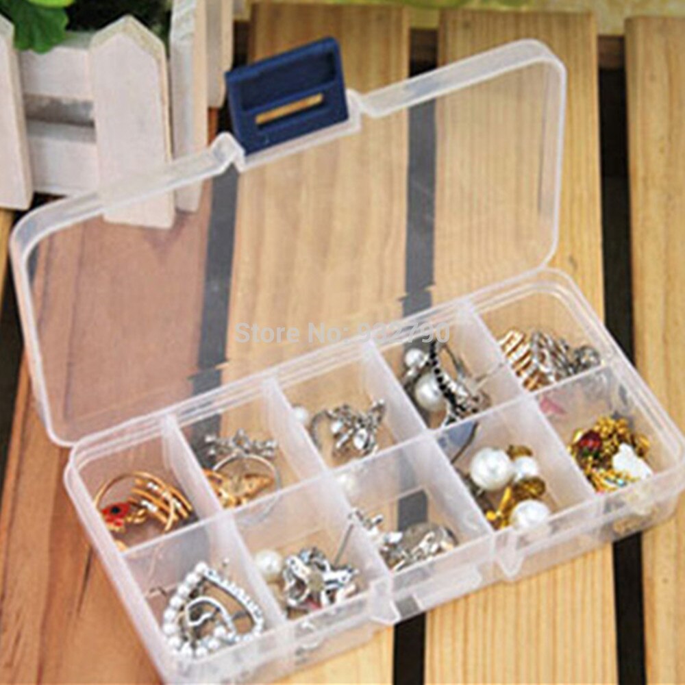 öƽ 10            10 ׸ Ȯ    ̳/Plastic 10 Slots Adjustable Jewelry Storage Box Case Craft Organizer Beads Rin